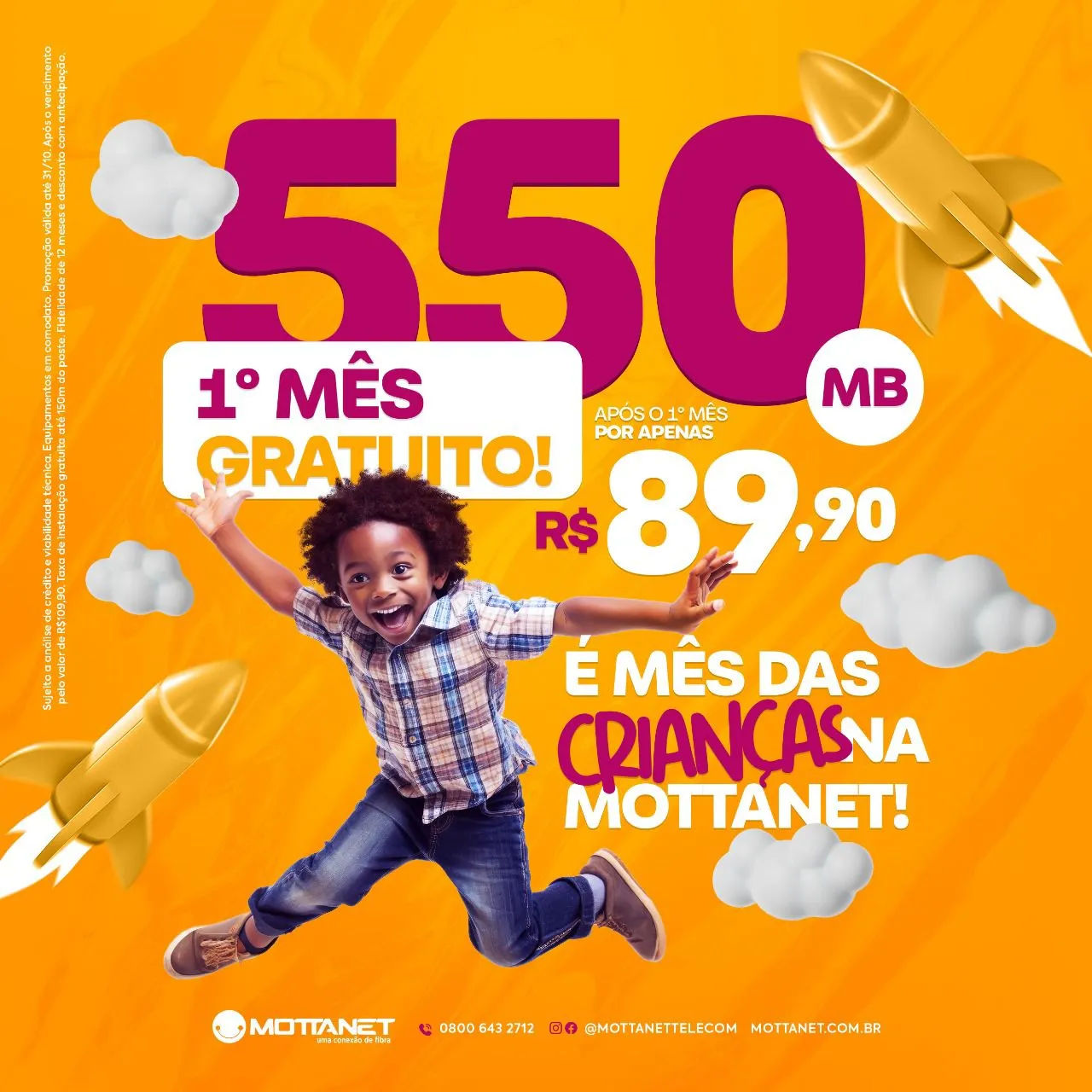 Promoção de Internet Fibra Mottanet