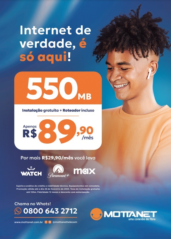 Promoção de Internet Fibra Mottanet